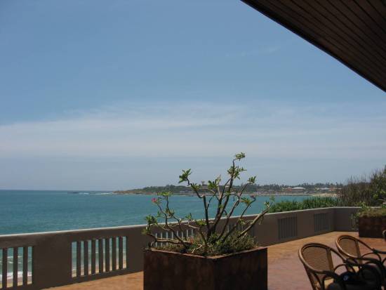 vue de l'hotel Peacock à Hambantota